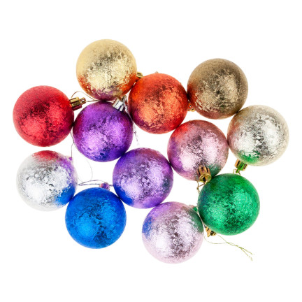TG50995 BUNTE WEIHNACHTSBAUMKUGELN 12ER SET 6CM WEIHNACHTSDEKORATION