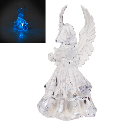 TG51123 LED-Acryl-Engel für die Weihnachtskrippe + BATTERIE leuchtende Weihnachtsdekoration