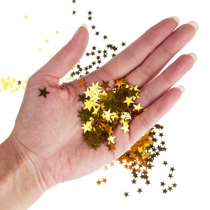 Glitzersternchen, goldfarben, zum Scrapbooking, zur Dekoration von Karten und Geschenken, 35 g