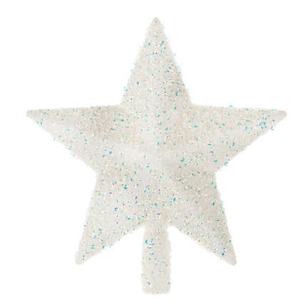 TG51352 Weihnachtsbaumstern Spitze weiß nicht glitzernd Weihnachtsbaumstern Ornament Glitter