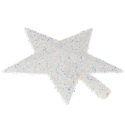 TG51352 Weihnachtsbaumstern Spitze weiß nicht glitzernd Weihnachtsbaumstern Ornament Glitter