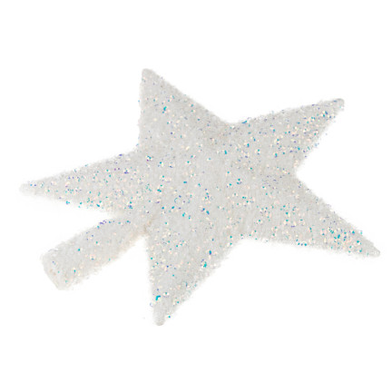 TG51352 Weihnachtsbaumstern Spitze weiß nicht glitzernd Weihnachtsbaumstern Ornament Glitter