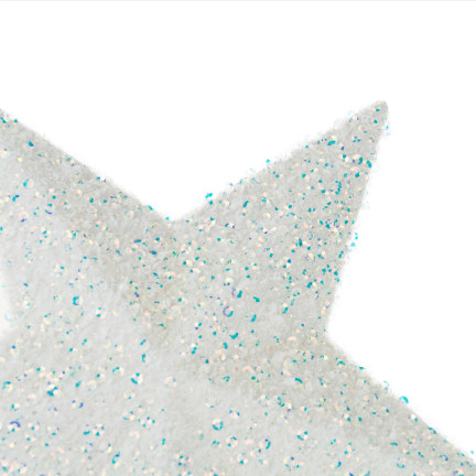 TG51352 Weihnachtsbaumstern Spitze weiß nicht glitzernd Weihnachtsbaumstern Ornament Glitter