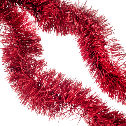 TG76146-2 WEIHNACHTSBAUMKETTE ROT METALLIC 2 METER DICK FÜR EINEN WEIHNACHTSBAUM