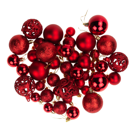 TG66272-5 WEIHNACHTSBOMBEN rot XXL SET 100 Stück BOMBEN 6/4/3cm