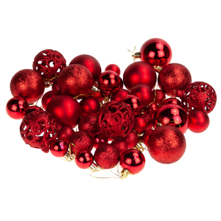 TG66272-5 WEIHNACHTSBOMBEN rot XXL SET 100 Stück BOMBEN 6/4/3cm