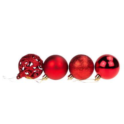TG66272-5 WEIHNACHTSBOMBEN rot XXL SET 100 Stück BOMBEN 6/4/3cm