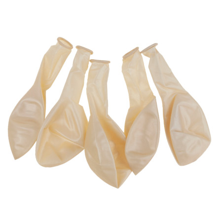 TG53244B METALLISCHE BALLONS 5PCS WEISS ECRU HOCHZEIT PERLE