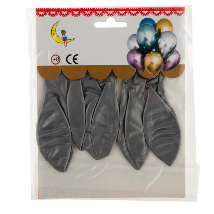 TG53244E METALLIC 5PC GRAU CHROM GEBURTSTAG BALLONS