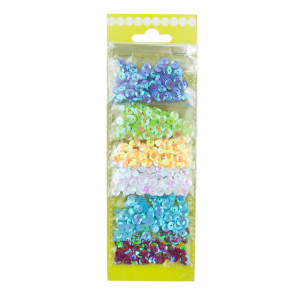 TG54954 Pailletten-Set zur Dekoration, gebrochene Pailletten, 6 mm, dekorativ, X6FARBEN