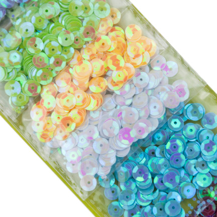 TG54954 Pailletten-Set zur Dekoration, gebrochene Pailletten, 6 mm, dekorativ, X6FARBEN