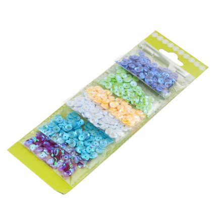 TG54954 Pailletten-Set zur Dekoration, gebrochene Pailletten, 6 mm, dekorativ, X6FARBEN