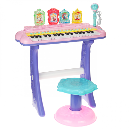 TG55491-1 Kinderklavier mit Hocker und Mikrofon, rosa