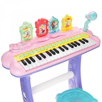 TG55491-1 Kinderklavier mit Hocker und Mikrofon, rosa