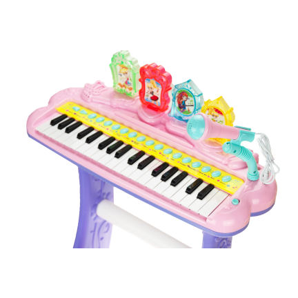 TG55491-1 Kinderklavier mit Hocker und Mikrofon, rosa