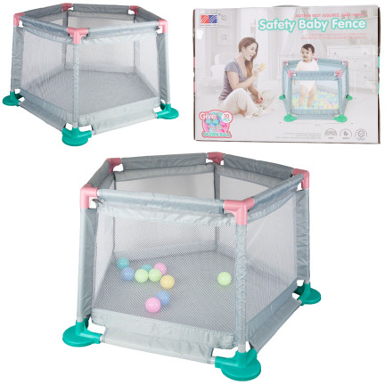 TG55497 Laufgitter für Kinder, Trockenpool, Spielplatz für Kinder mit Bällen