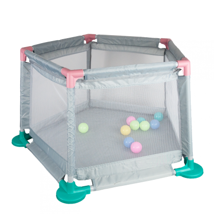 TG55497 Laufgitter für Kinder, Trockenpool, Spielplatz für Kinder mit Bällen