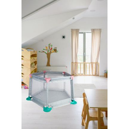 TG55497 Laufgitter für Kinder, Trockenpool, Spielplatz für Kinder mit Bällen