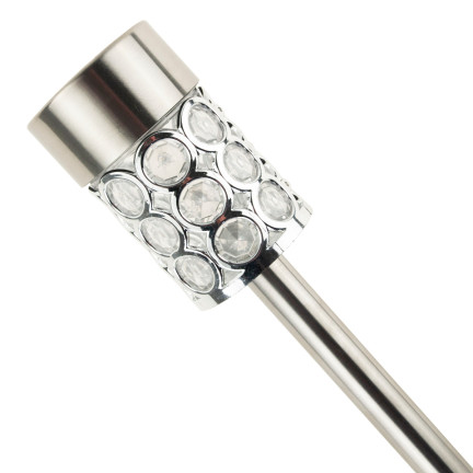 TG55965-1 SOLARBETRIEBENE LAMPE GLAMOUR SILBER KRISTALLE GARTEN LAMPE POST