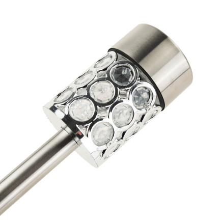 TG55965-1 SOLARBETRIEBENE LAMPE GLAMOUR SILBER KRISTALLE GARTEN LAMPE POST