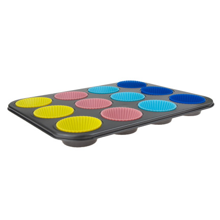 TG56237 Muffinform + 12 Silikon-Muffinförmchen