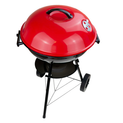 TG56276 KREISFÖRMIGER GARTEN-HOLZKOHLEGRILL MIT DECKEL UND ASCHEKASTEN