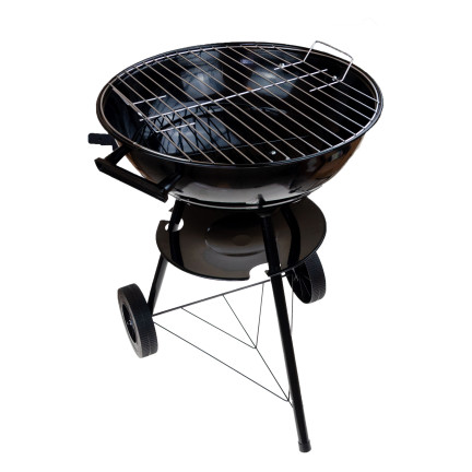 TG56276 KREISFÖRMIGER GARTEN-HOLZKOHLEGRILL MIT DECKEL UND ASCHEKASTEN