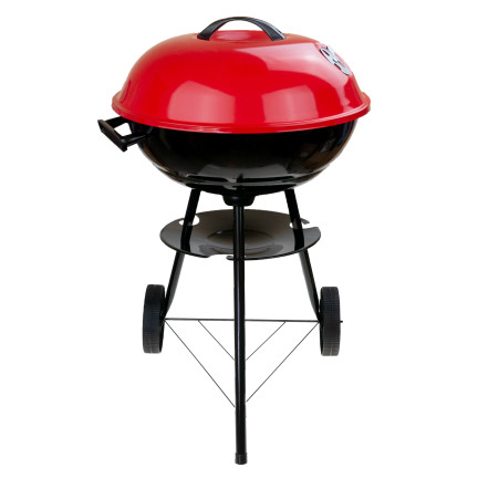 TG56276 KREISFÖRMIGER GARTEN-HOLZKOHLEGRILL MIT DECKEL UND ASCHEKASTEN