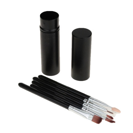 TG56450 Set von Reise-Make-up-Pinsel im Etui schwarz Pinsel in Rohr 5pcs