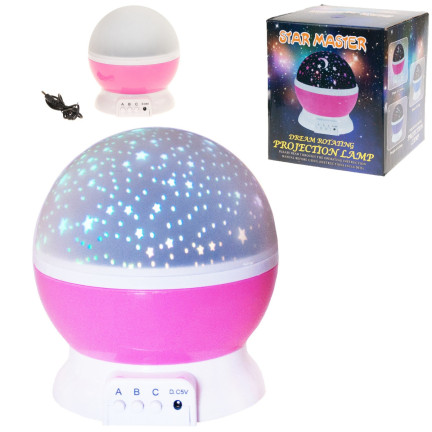 TG56632-2 Nachtlicht mit Sternenhimmel-Projektor, um 360° drehbar, rosa