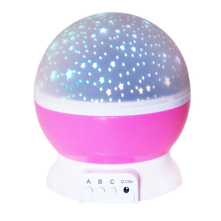 TG56632-2 Nachtlicht mit Sternenhimmel-Projektor, um 360° drehbar, rosa