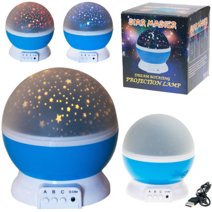 TG56632-3 Nachtlicht mit Sternenprojektor, um 360° drehbar, blau