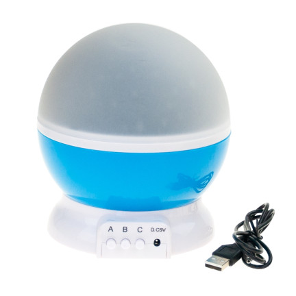TG56632-3 Nachtlicht mit Sternenprojektor, um 360° drehbar, blau