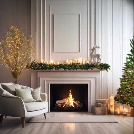 TG56927-10 RENTIER BEFLOCKT KUNSTSTOFF GRAU VELOURS WEIHNACHTEN DEKORATION