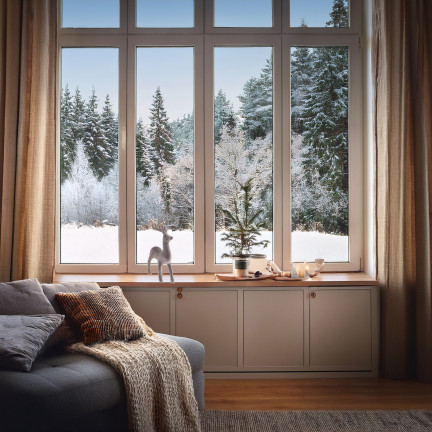 TG56927-10 RENTIER BEFLOCKT KUNSTSTOFF GRAU VELOURS WEIHNACHTEN DEKORATION
