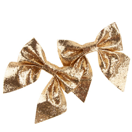TG57533-2 RIESIGE BÖGEN 2PCS GOLD BÖGEN GLITTER DEKORATIVE WEIHNACHTSBAUM BAUM
