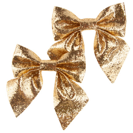 TG57533-2 RIESIGE BÖGEN 2PCS GOLD BÖGEN GLITTER DEKORATIVE WEIHNACHTSBAUM BAUM