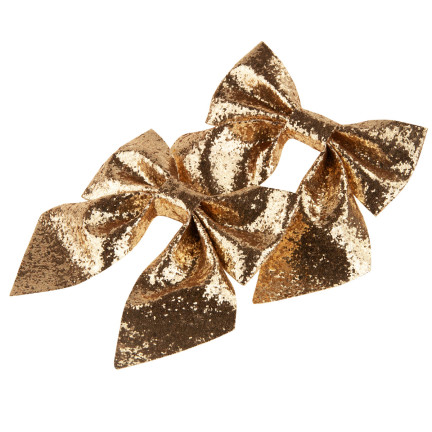 TG57533-2 RIESIGE BÖGEN 2PCS GOLD BÖGEN GLITTER DEKORATIVE WEIHNACHTSBAUM BAUM