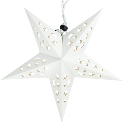 TG59705-1 Faltbarer Weihnachtsstern, 3D-Papier-Buntglas-Dekoration, durchbrochene Fensterdekoration, 27 cm