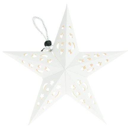 TG59705-1 Faltbarer Weihnachtsstern, 3D-Papier-Buntglas-Dekoration, durchbrochene Fensterdekoration, 27 cm