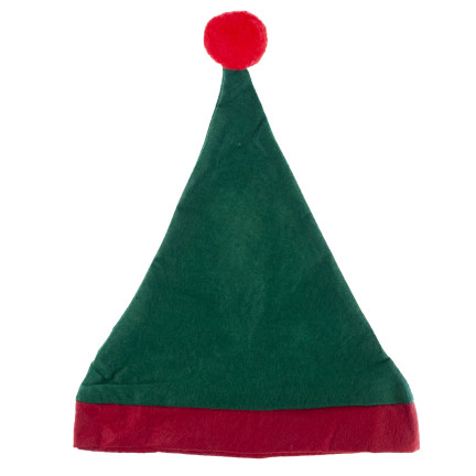 Elfenmütze, Weihnachtsmütze, universell, grün-rot, 1 Stück