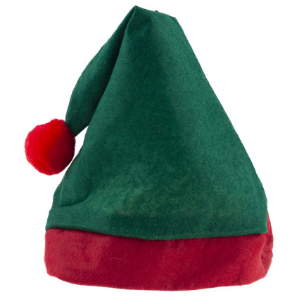 Elfenmütze, Weihnachtsmütze, universell, grün-rot, 1 Stück