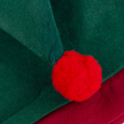 Elfenmütze, Weihnachtsmütze, universell, grün-rot, 1 Stück