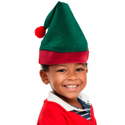 Elfenmütze, Weihnachtsmütze, universell, grün-rot, 1 Stück