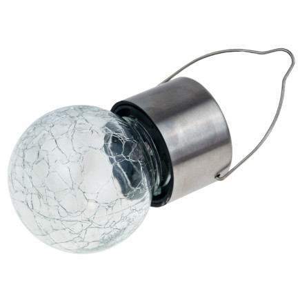 TG60452 SOLAR LED LAMPE GARTEN GLAS DEKORATIVE HÄNGELEUCHTE KUGEL HAKEN BALKON