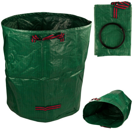 TG60613 GARTEN KORB TASCHE BLÄTTER GRAS ZWEIGE 272L WASSERDICHT ZUSAMMENKLAPPBAR