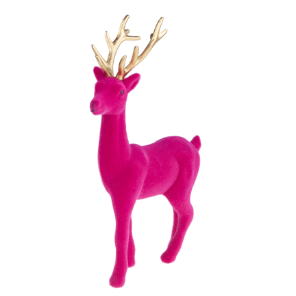 TG61448-7 RENTIER UMGEDREHT ROSA GOLD GEWEIH KUNSTSTOFF HIRSCH VELOURS