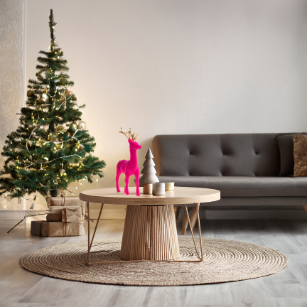 TG61448-7 RENTIER UMGEDREHT ROSA GOLD GEWEIH KUNSTSTOFF HIRSCH VELOURS