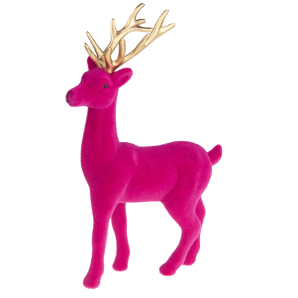 TG61448-7 RENTIER UMGEDREHT ROSA GOLD GEWEIH KUNSTSTOFF HIRSCH VELOURS