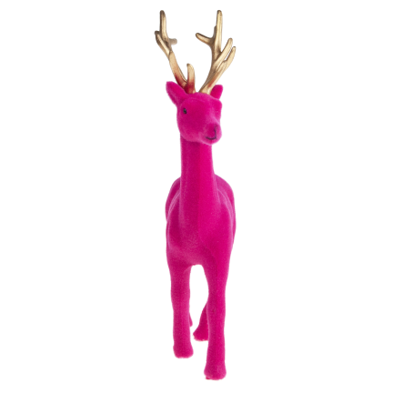 TG61448-7 RENTIER UMGEDREHT ROSA GOLD GEWEIH KUNSTSTOFF HIRSCH VELOURS